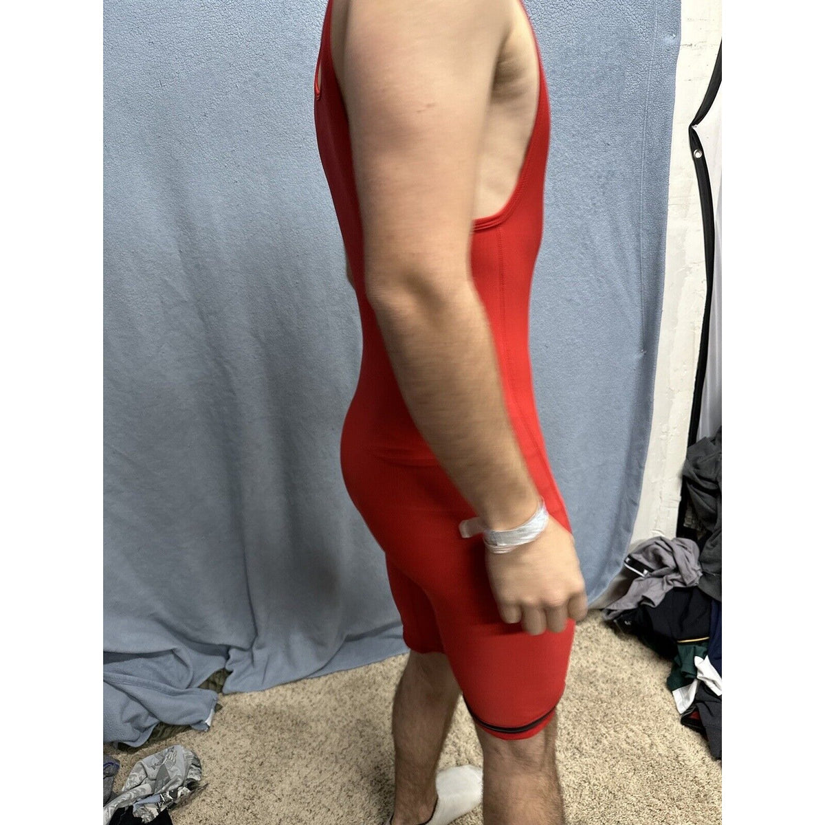 Men’s Red Alleson Athletics Large Red Wrestling Singlet