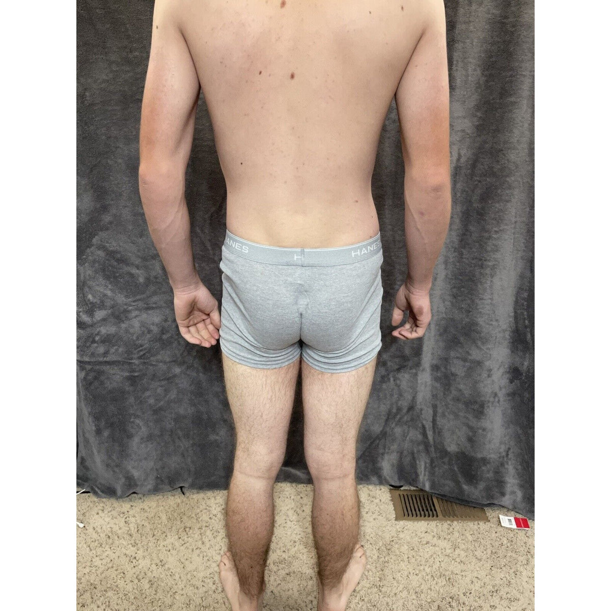 boy's Hanes youth XL Gray With Aqua boxer brief