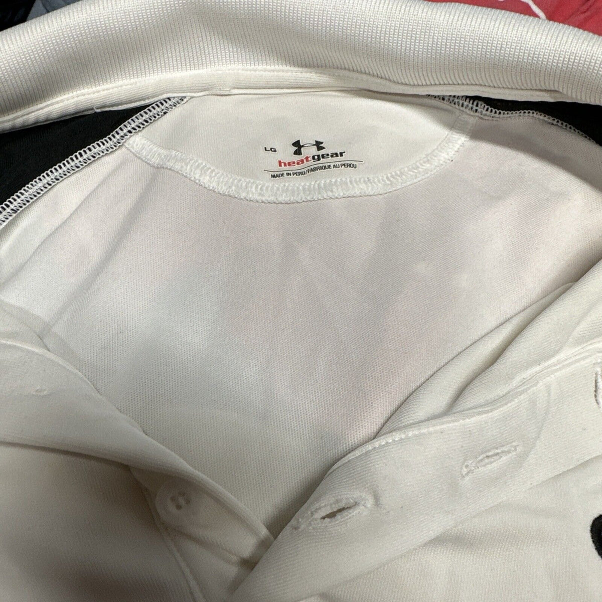Men’s Large White Heat Gear Under Armour Maui Polo Shirt