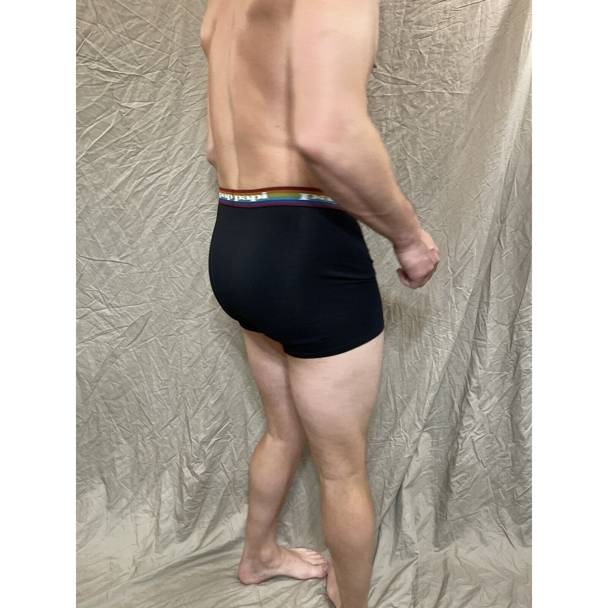 men's papi rainbow pride Black compression boxer briefs large