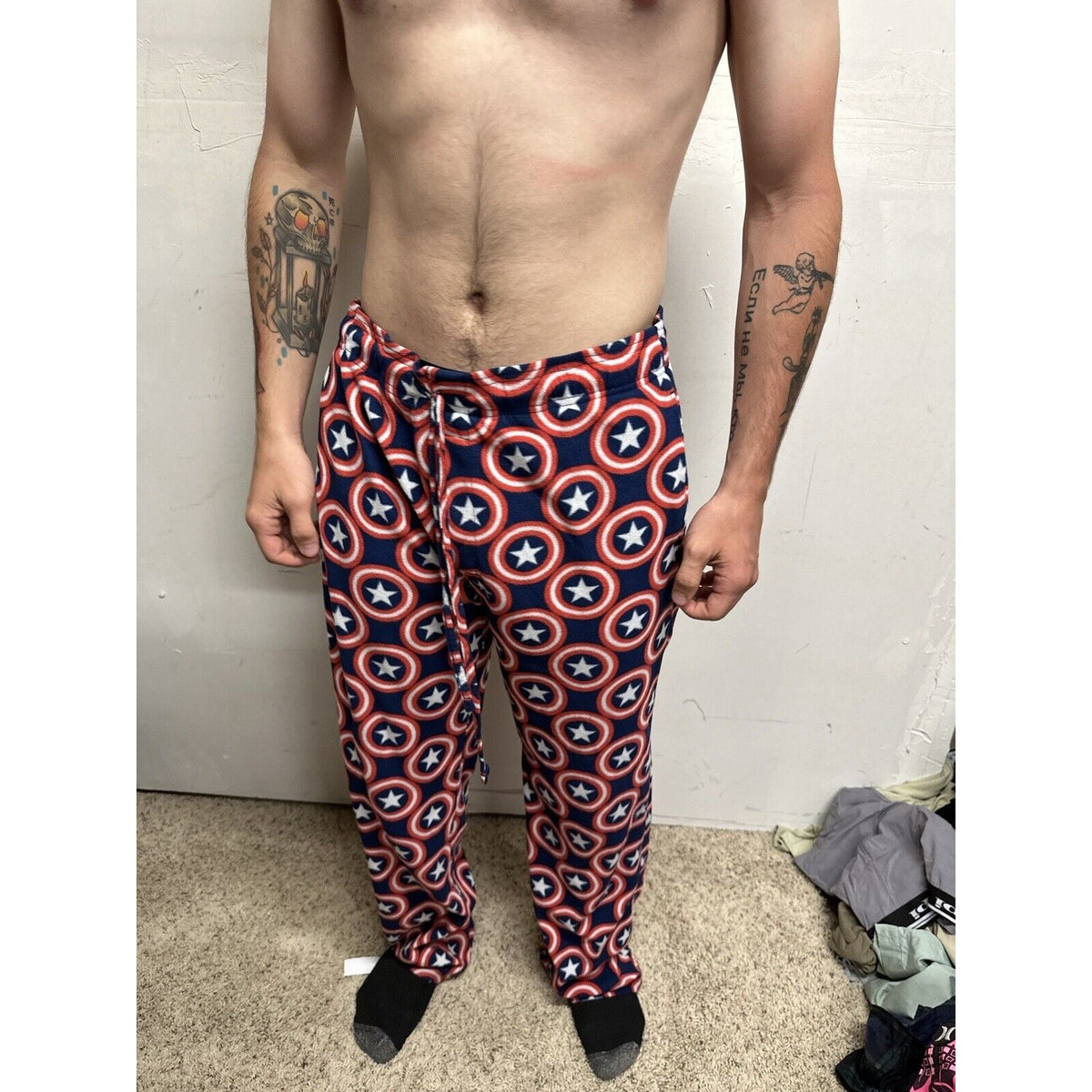 Men’s Marvel Captain America xL Flannel Lounge Wear Pajama Pants