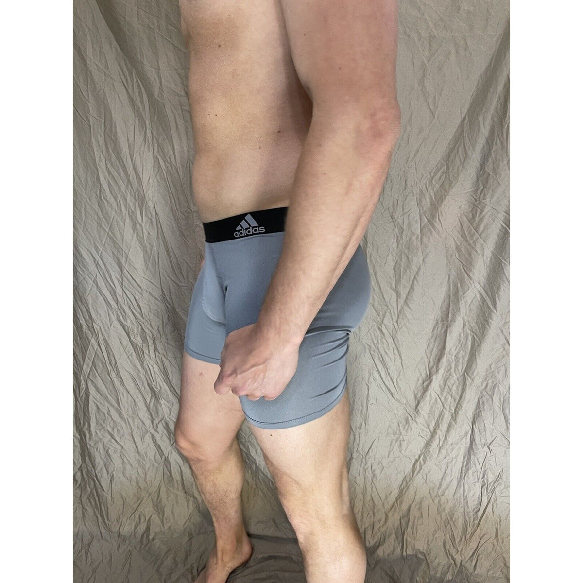 men's adidas Gray With Black Band aeroready compression shorts medium