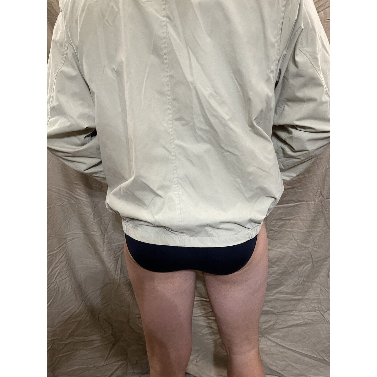 Men's Puritan XL cream ivory fill zip windbreaker jacket
