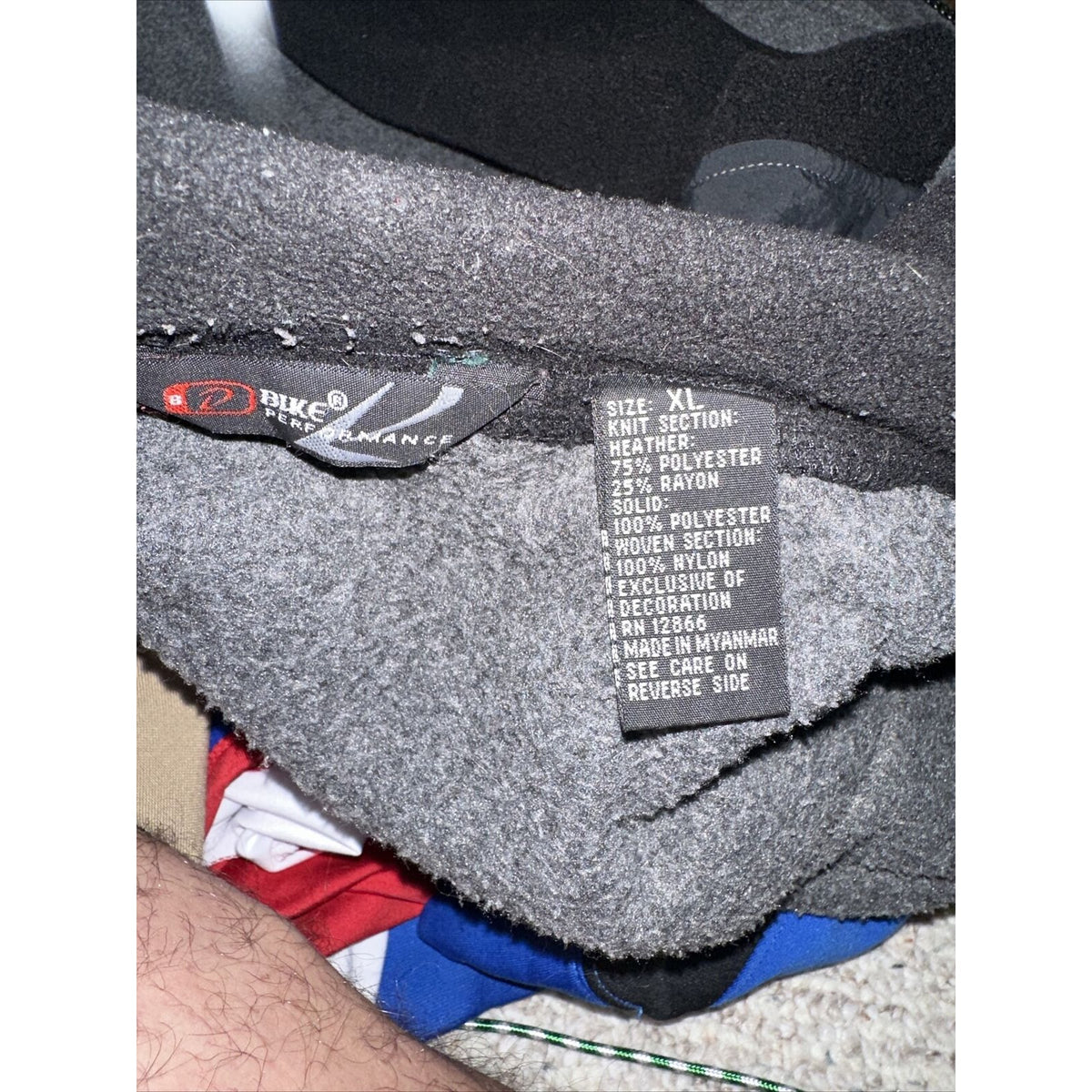 Men’s Gray And Black Bike Performance XL Full Zip Jacket Poly Blend