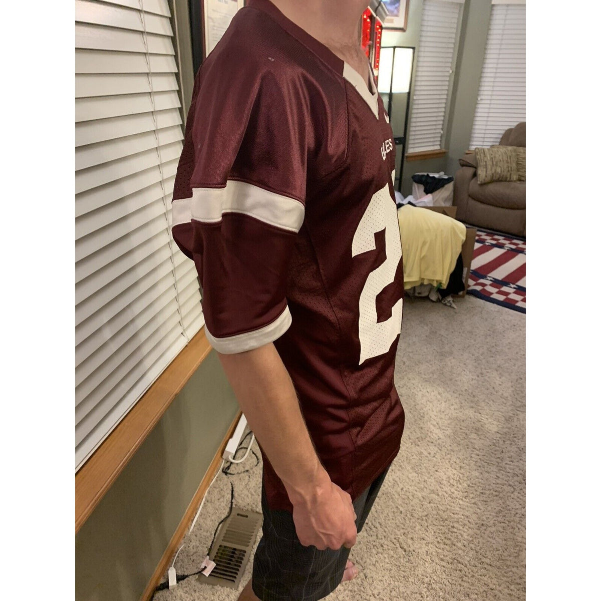 Nike Eagles Maroon Football Game Jersey Medium