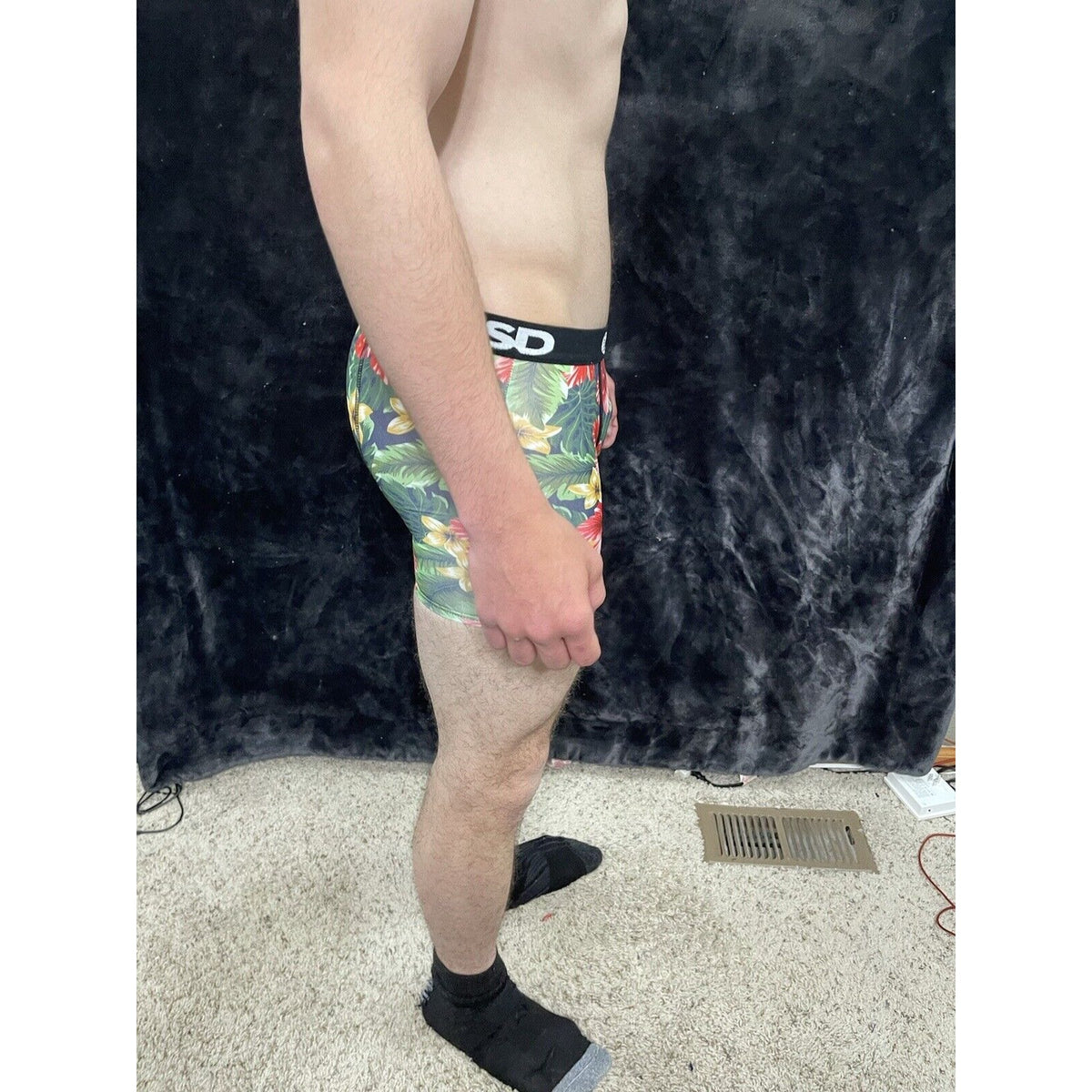 Youth Hibiscus Floral PSD Boxer Briefs New Medium