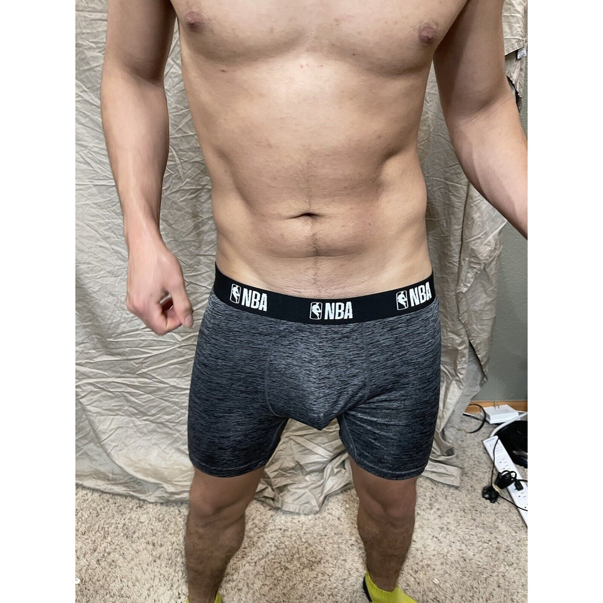 men's NBA gray polyester spandex compression shorts Small New And Unworn