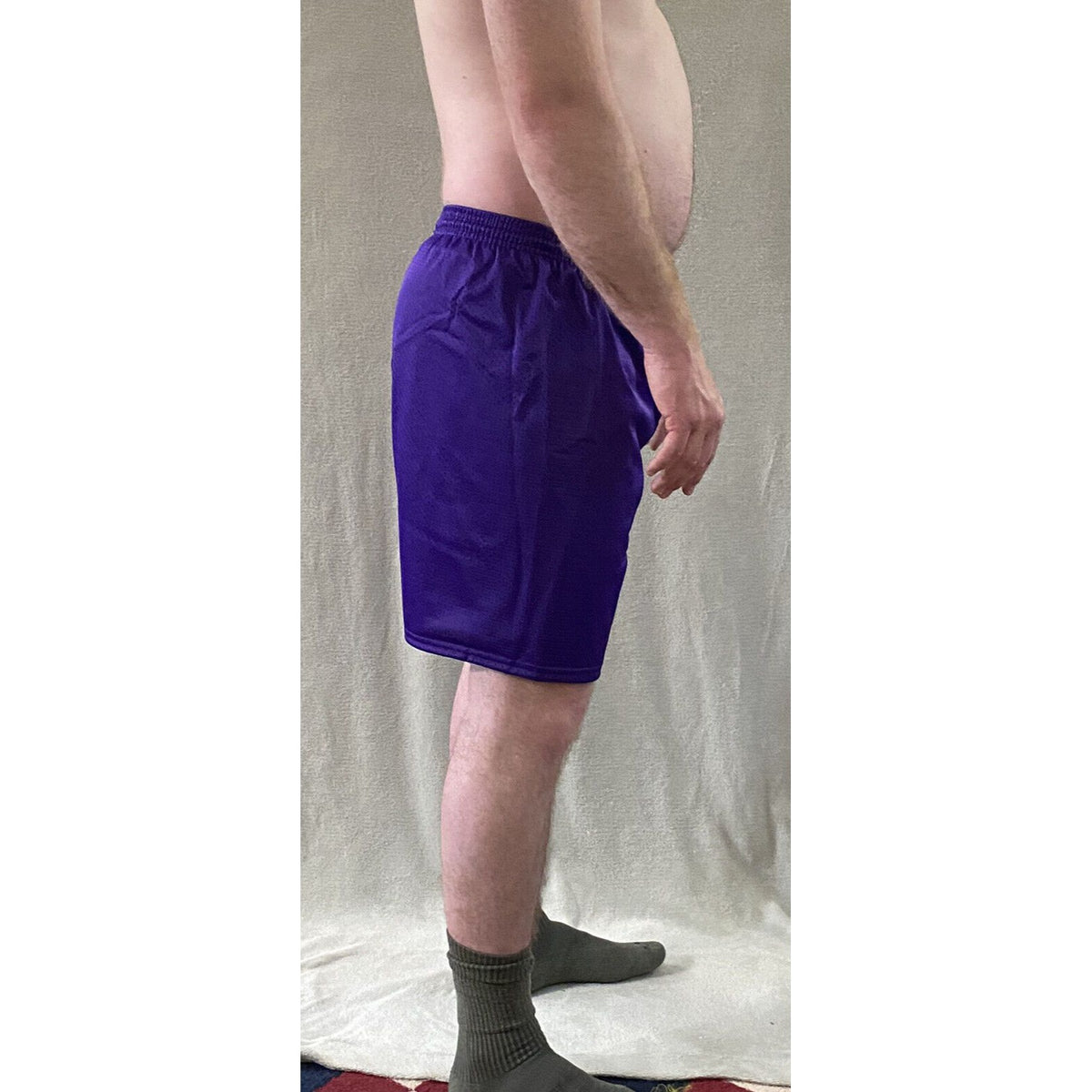 Soffe Men’s Large Purple Basketball Training Polyester Mesh Shorts
