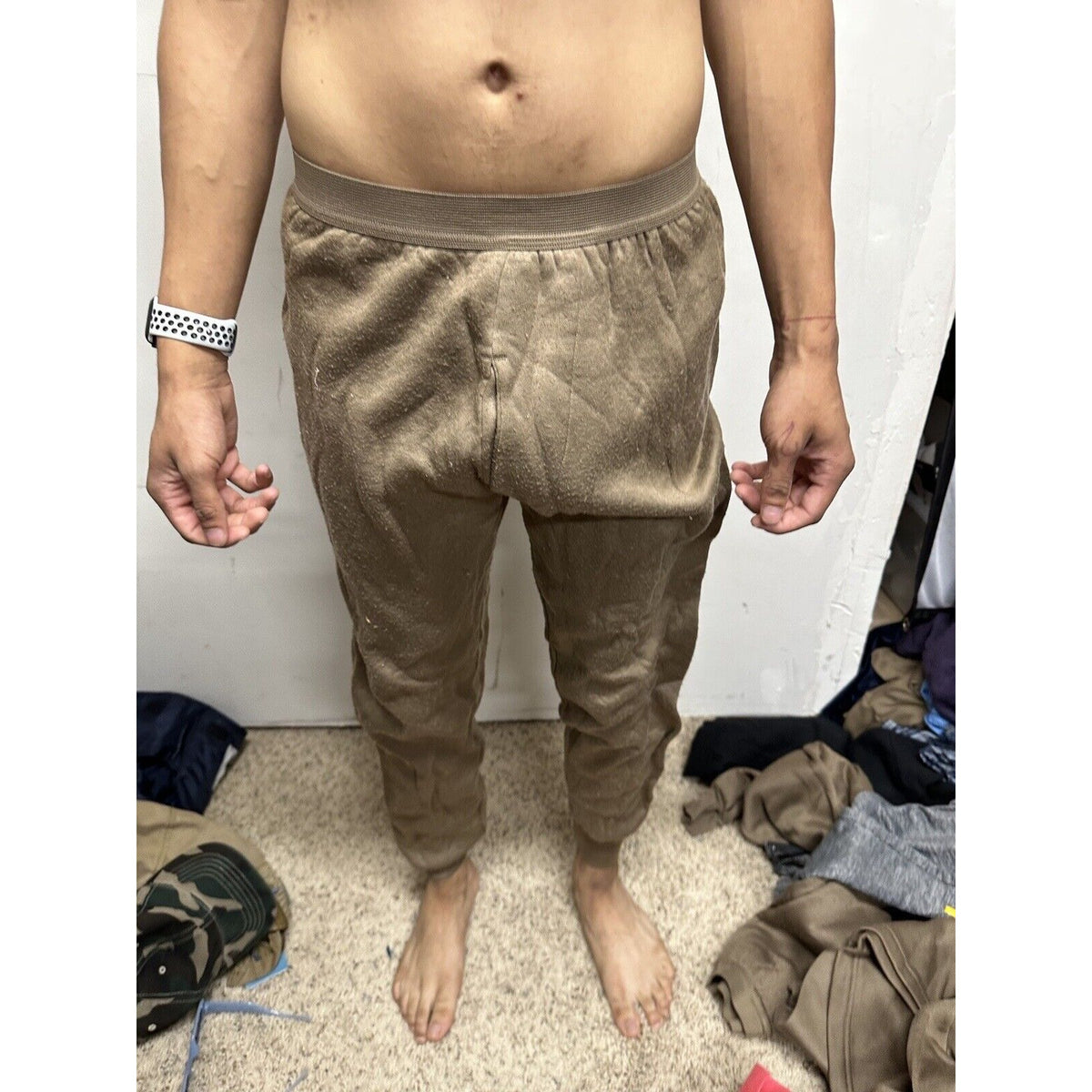 Men’s Brown Drawers Cold Weather Polypropylene Military Long Underwear Large