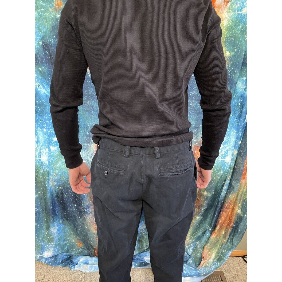 Old Navy Chino Pants 34x30 Black Ultimate Slim Built In Flex Stretch Khakis Men