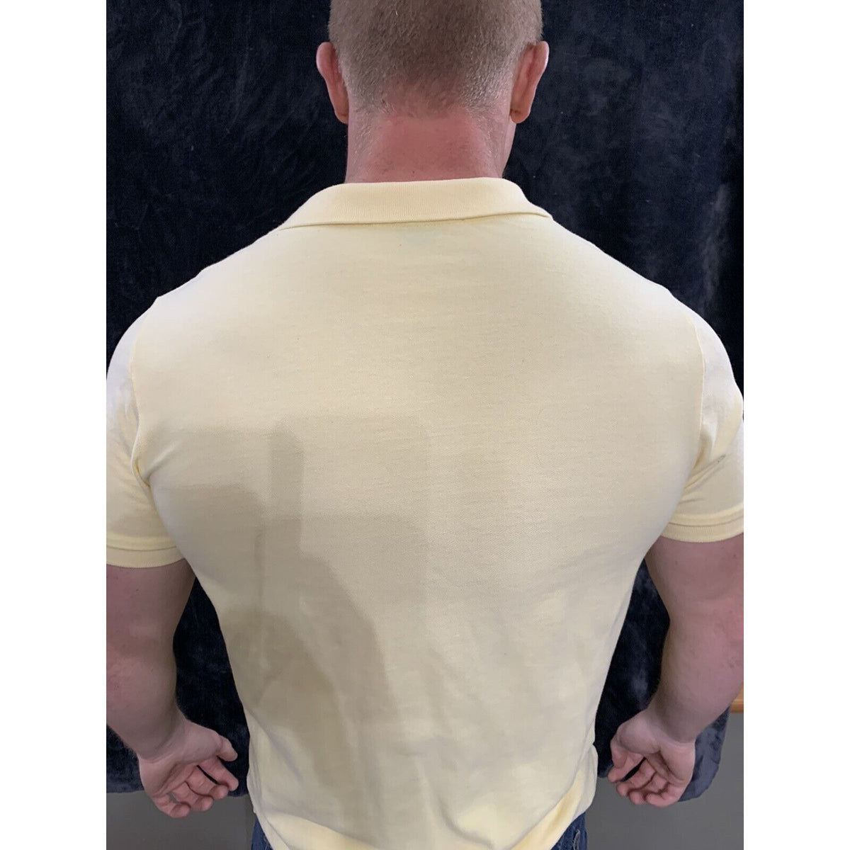 U.S. Polo Assn. Mens Light Yellow Polo Shirt Medium Short Sleeve Soft Material