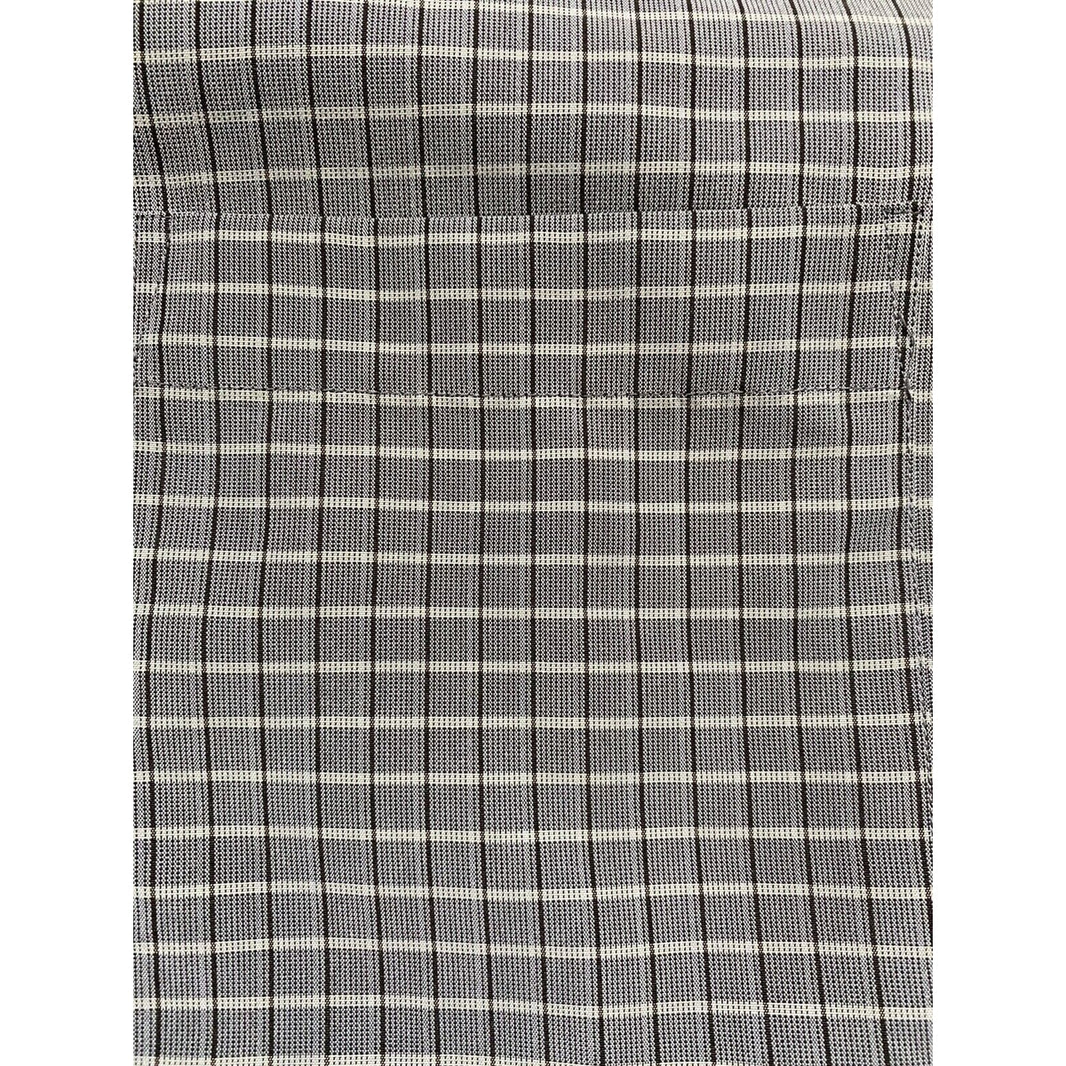 HAGGAR Men’s Large Gray Checkered Wrinkle-free Button-down Long Sleeves Shirt