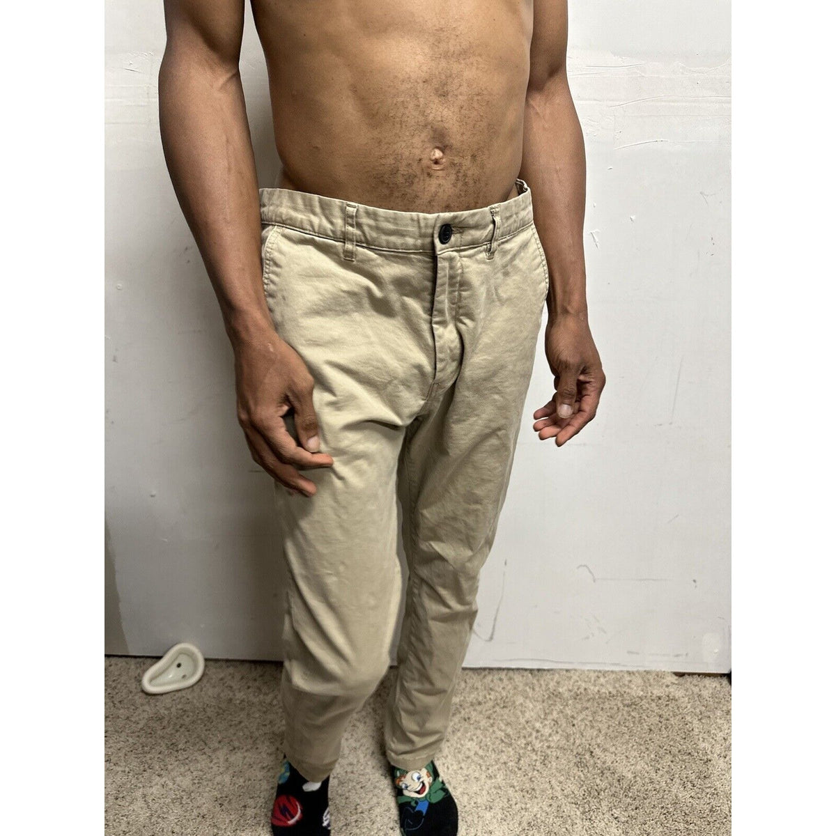 Men’s Khaki 34 H&M Skinny Fit Stretch Pants