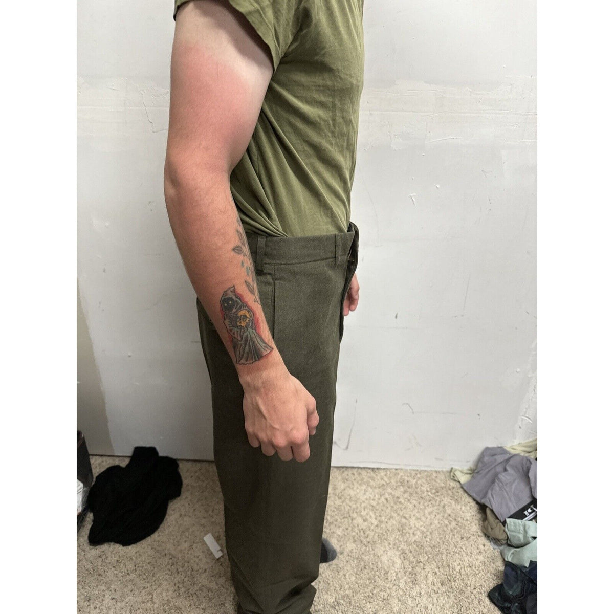 Men’s Usmc Marines Green Size 35L Wool Uniform Pants  Only