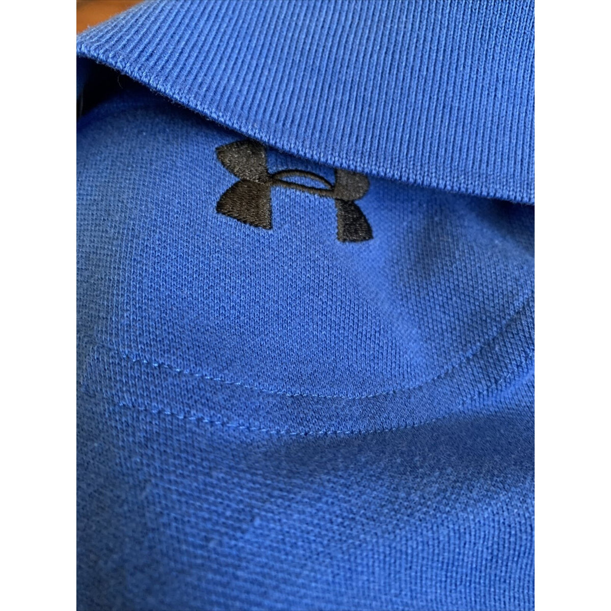 Men's Under Armour Loose Heat Gear Stretch S/S Polo Shirt Royal Blue Size Large