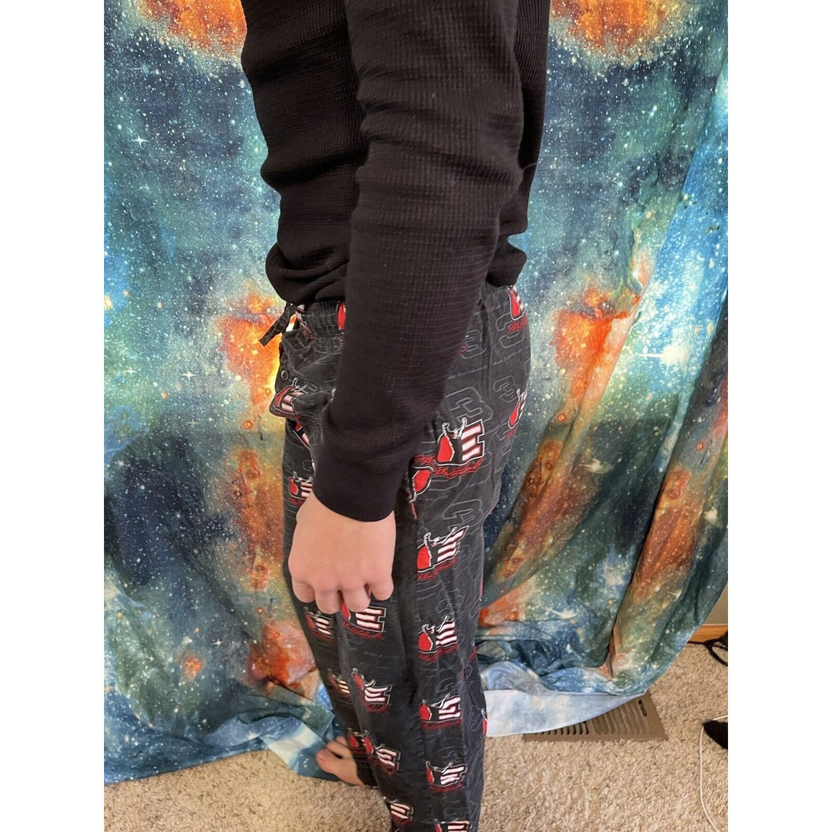 Men’s Winner’s Circle Small Sleepwear Lounge Pants Black Dale Earnhardt