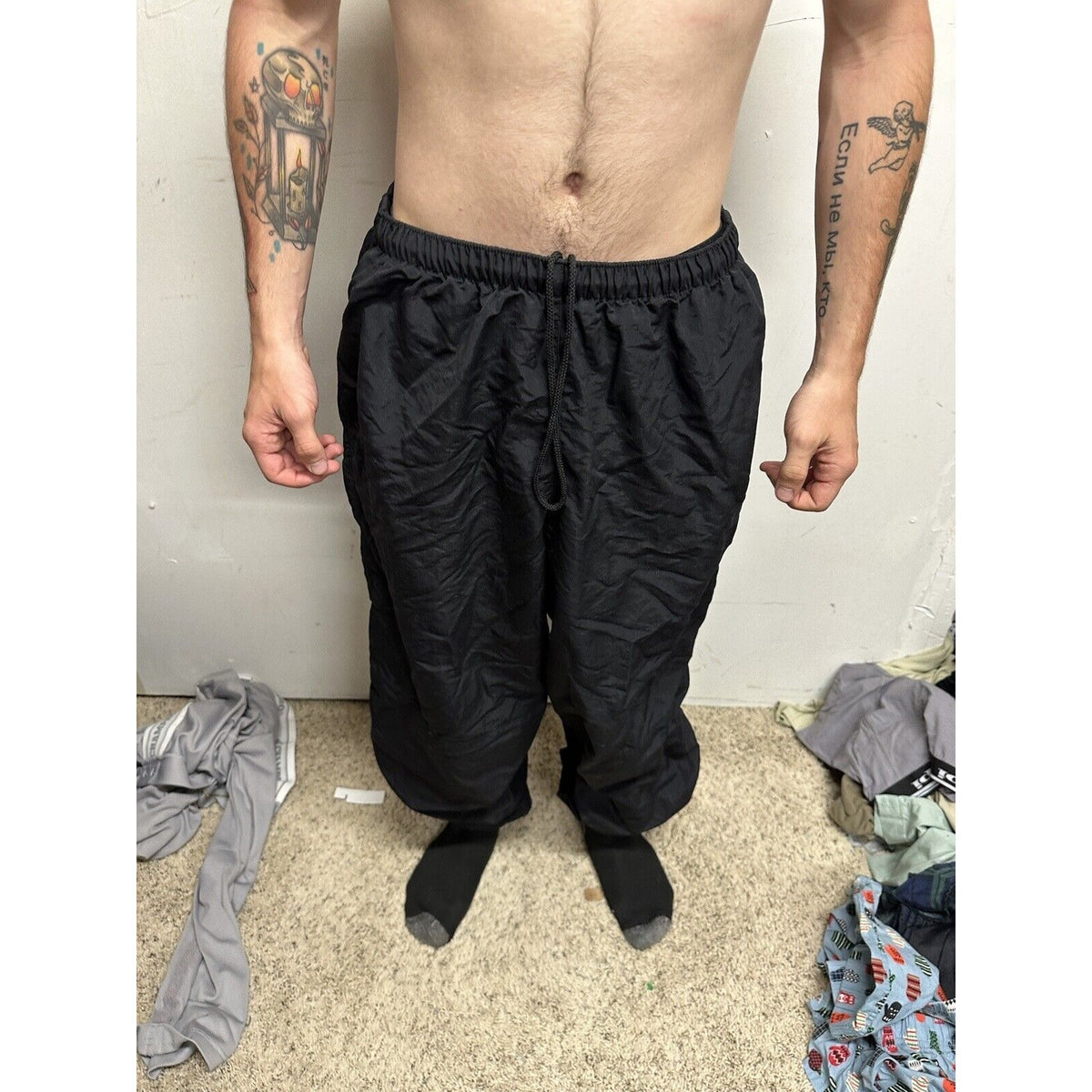 Men’s Army Pants - No Logo - XL Long Black Pt Uniform Bottoms  PFU