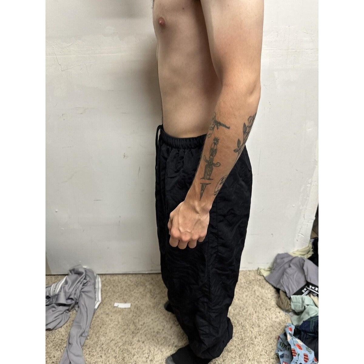 Men’s Army Pants - No Logo - XL Long Black Pt Uniform Bottoms  PFU