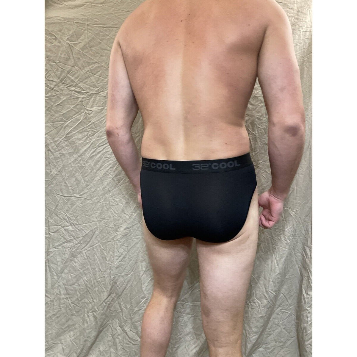 men's black 32 degrees 8% spandex athletic brief small