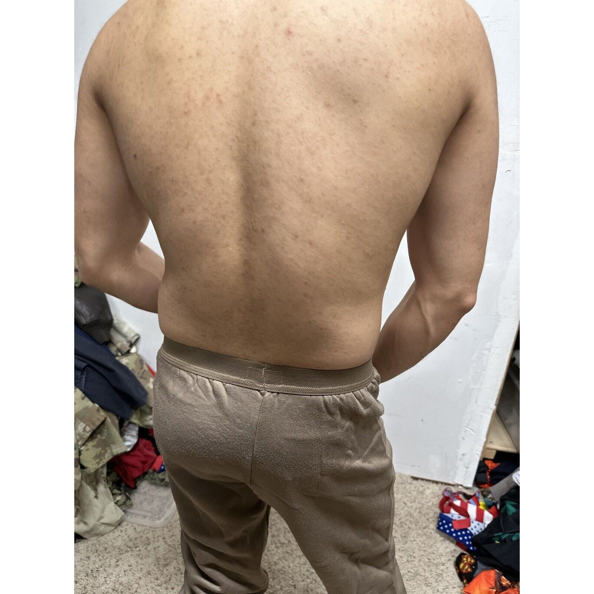 Men’s Cold Weather Brown Drawers Large Thermal Army Air Force Pants