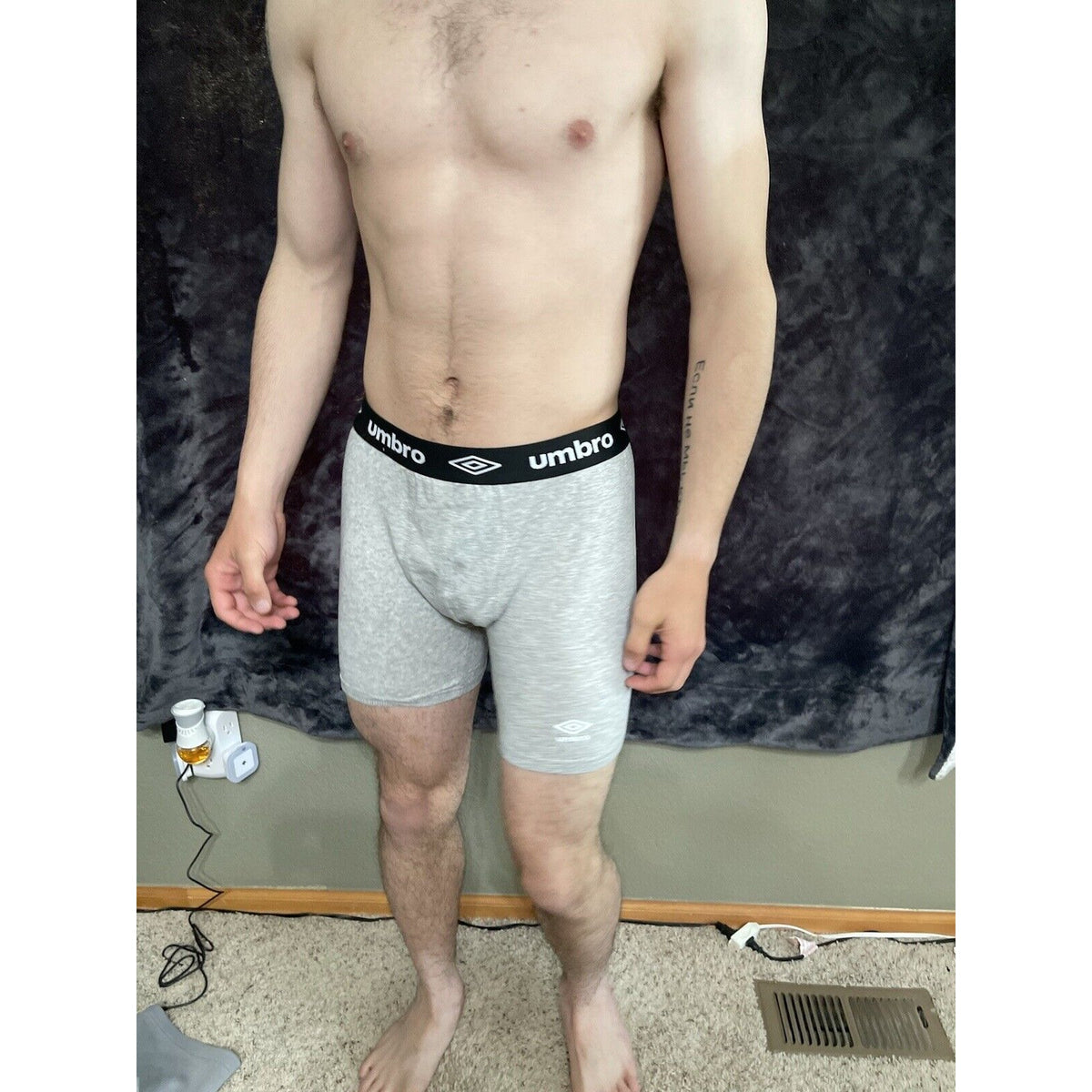 Men’s Large Umbro Gray Boxer Briefs New