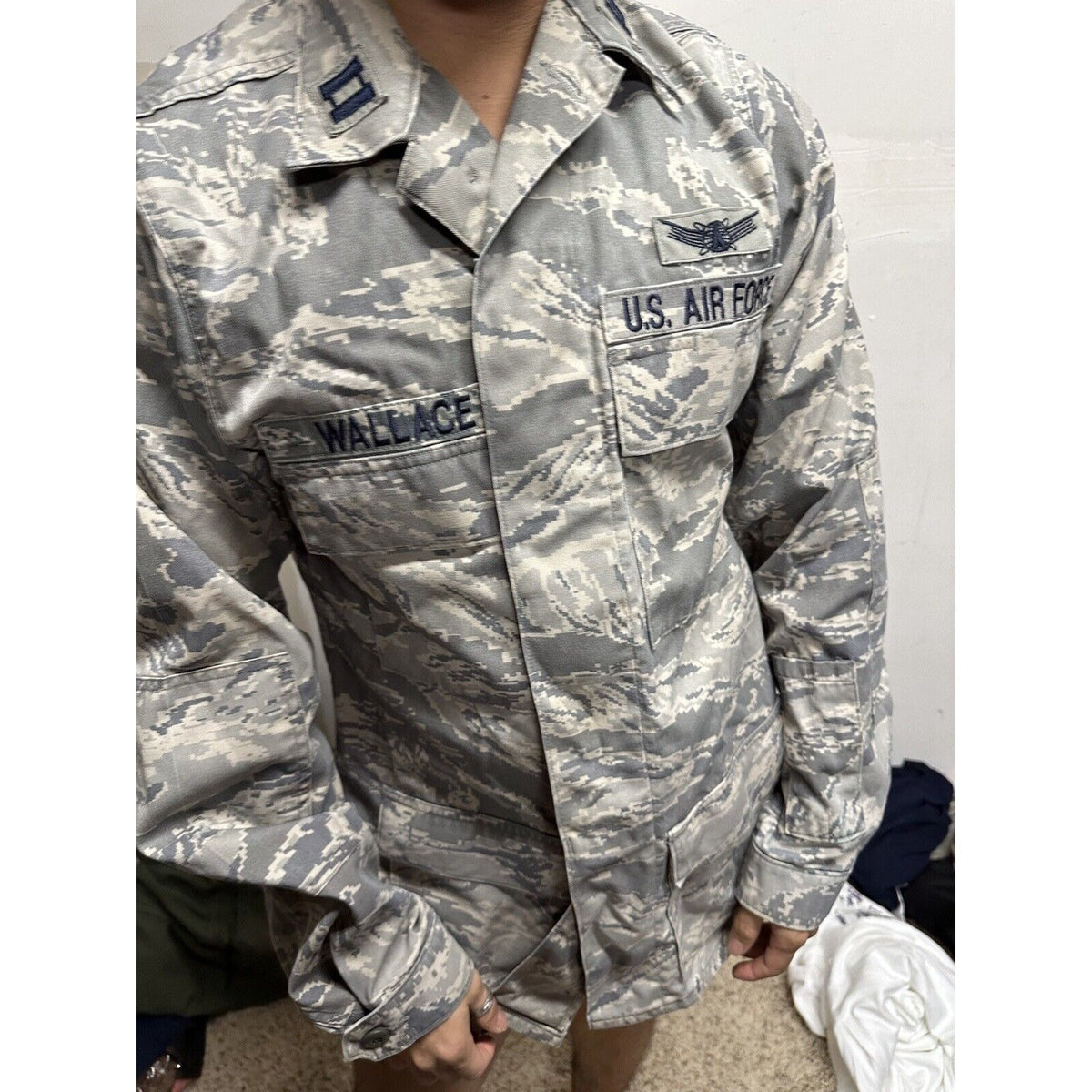 Men’s Abu Airman Battle Uniform Coat Civil Air Patrol Top 38XL Capt Patches