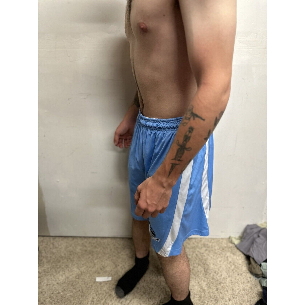 Men’s Light Blue Basketball Shorts Vista Ridge High  School Large