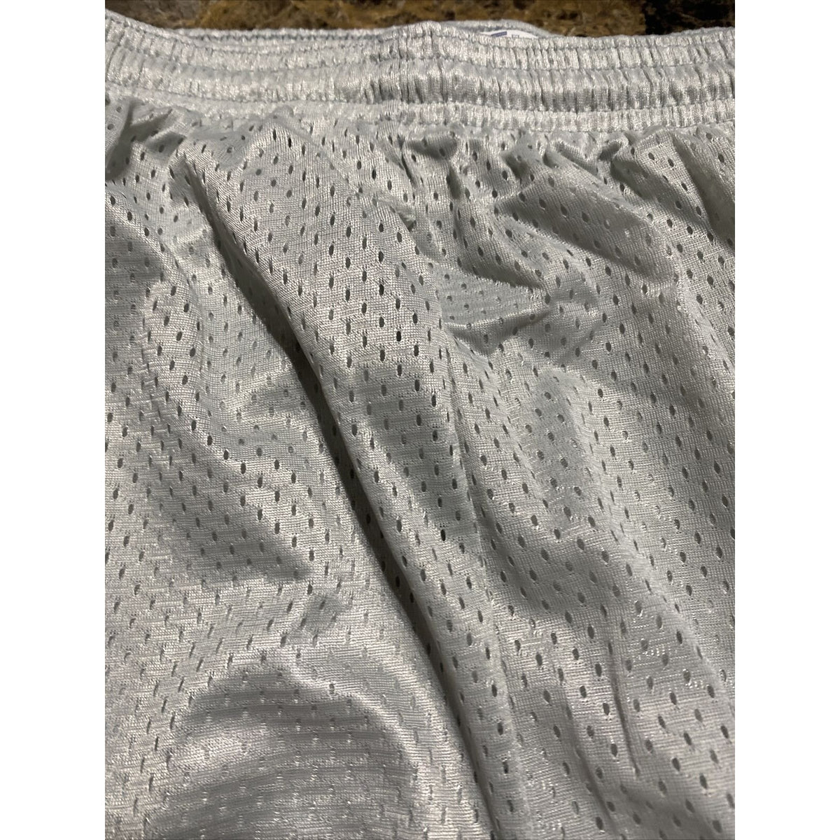 Soffe Men’s Large Silver Basketball Training Polyester Mesh Shorts