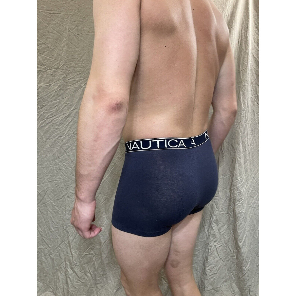 men's nautica 5% spandex boxer brief  Blue Large