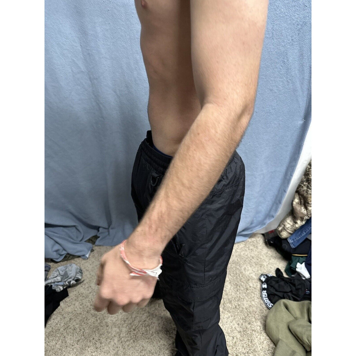 Men’s Black Sports Essentials Large Nylon Snow Pants
