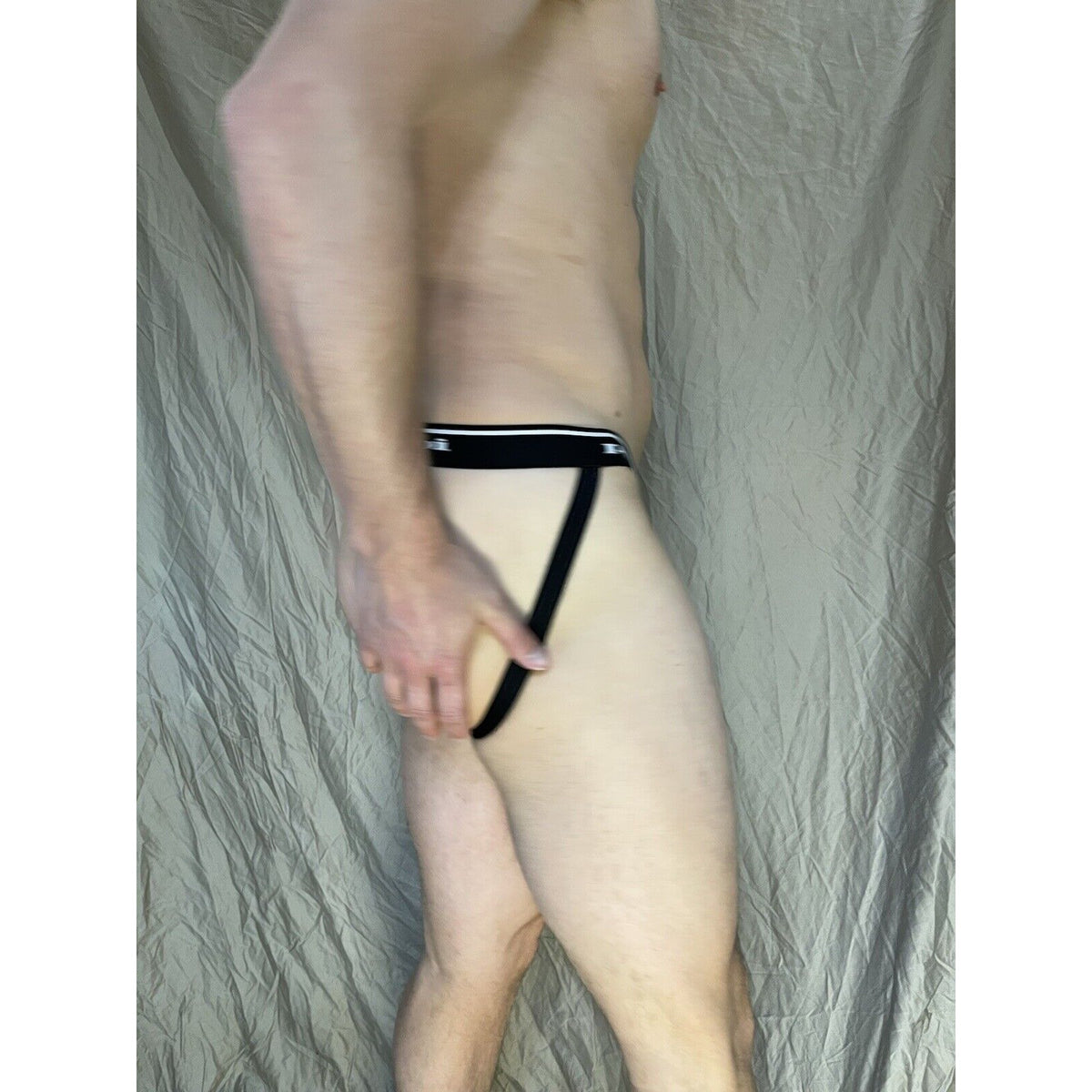 men's jockstrap jock black Large
