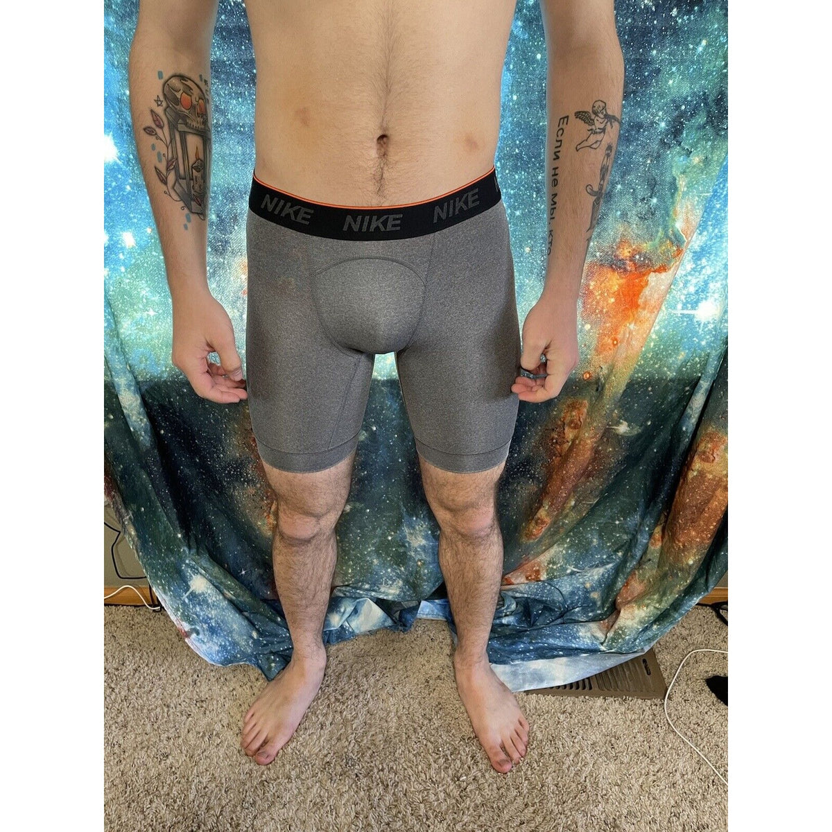 Nike Dri-Fit Mens Activewear Small Gray Athletic Compression Shorts New Unworn