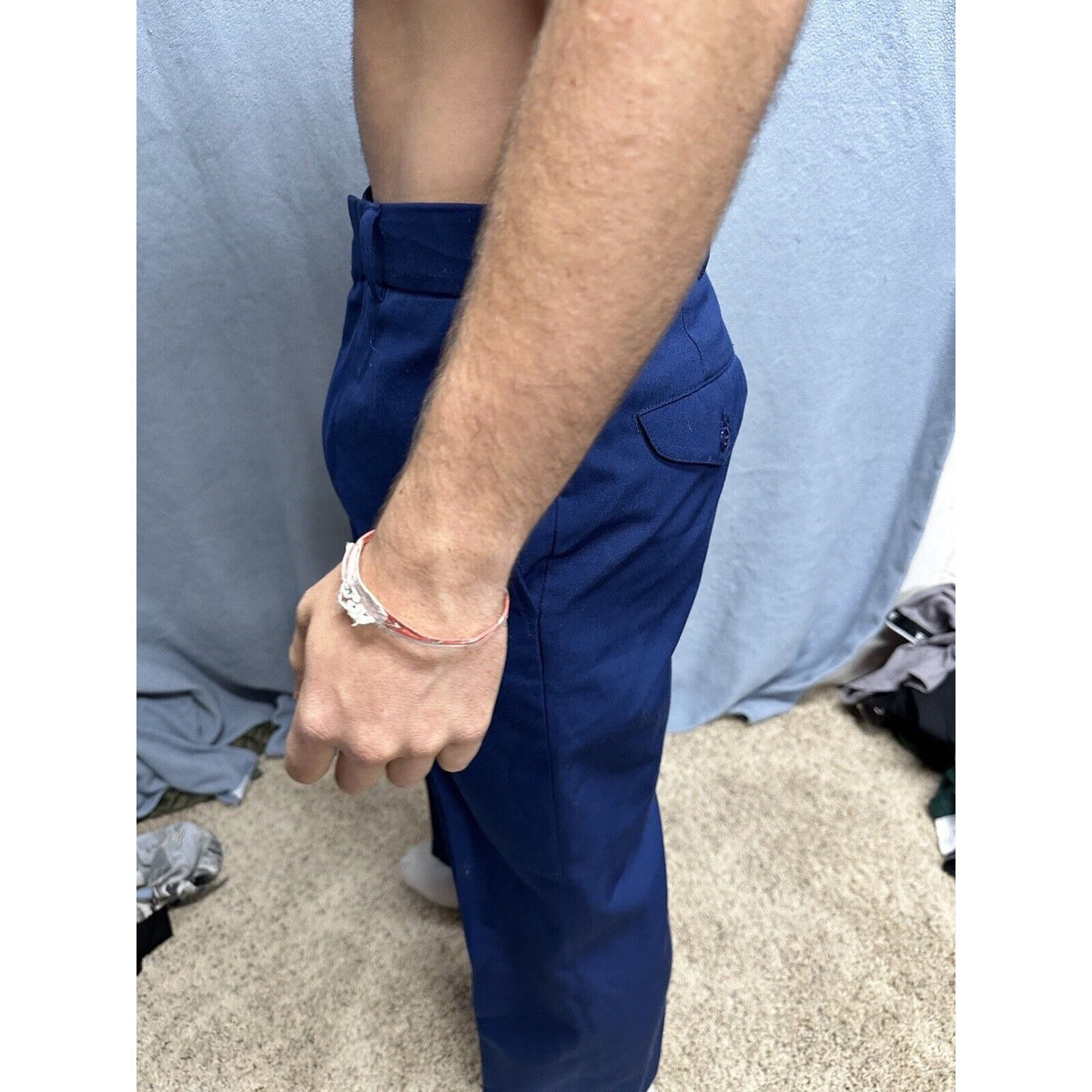 Men’s Usmc Trousers Uniform Pants Marines 33S Poly Wool Blue