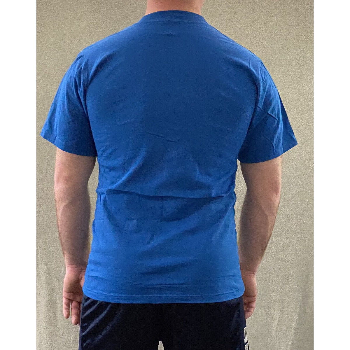 The Cotton Exchange Men’s Medium Plain Solid Blue Cotton T-shirt