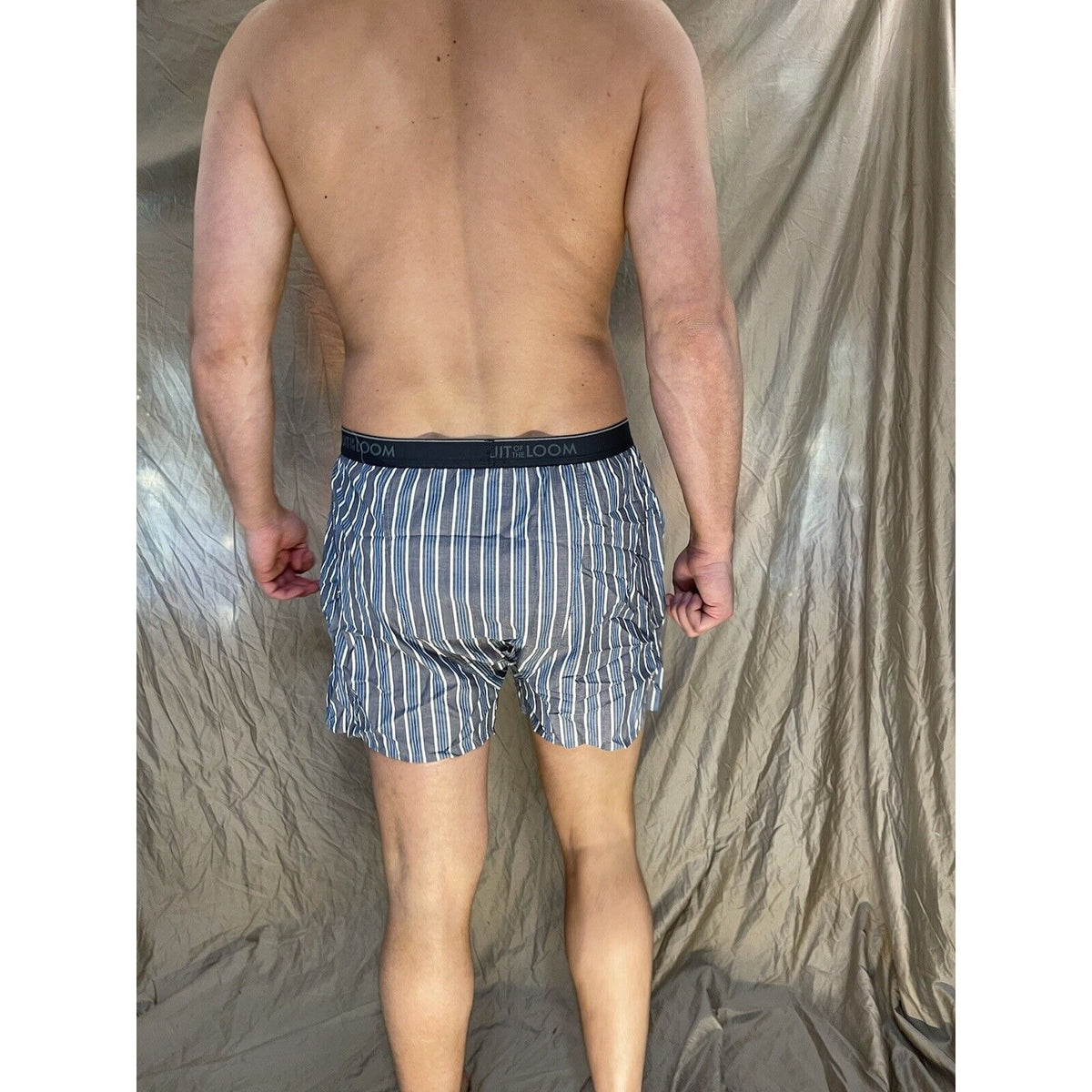 men's fruit of the loom Striped blue boxer shorts large