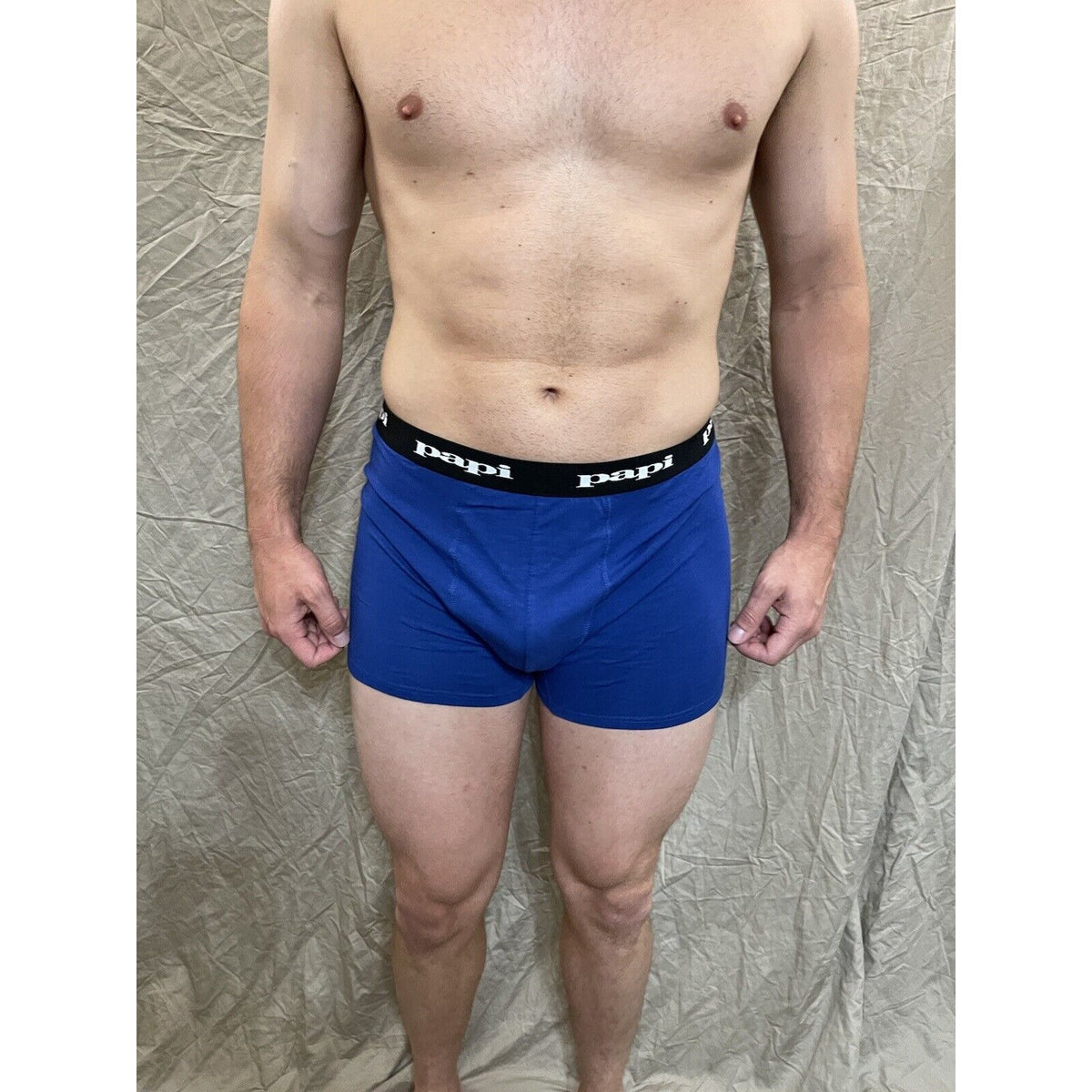 men's papi Blue trunk style boxer brief large