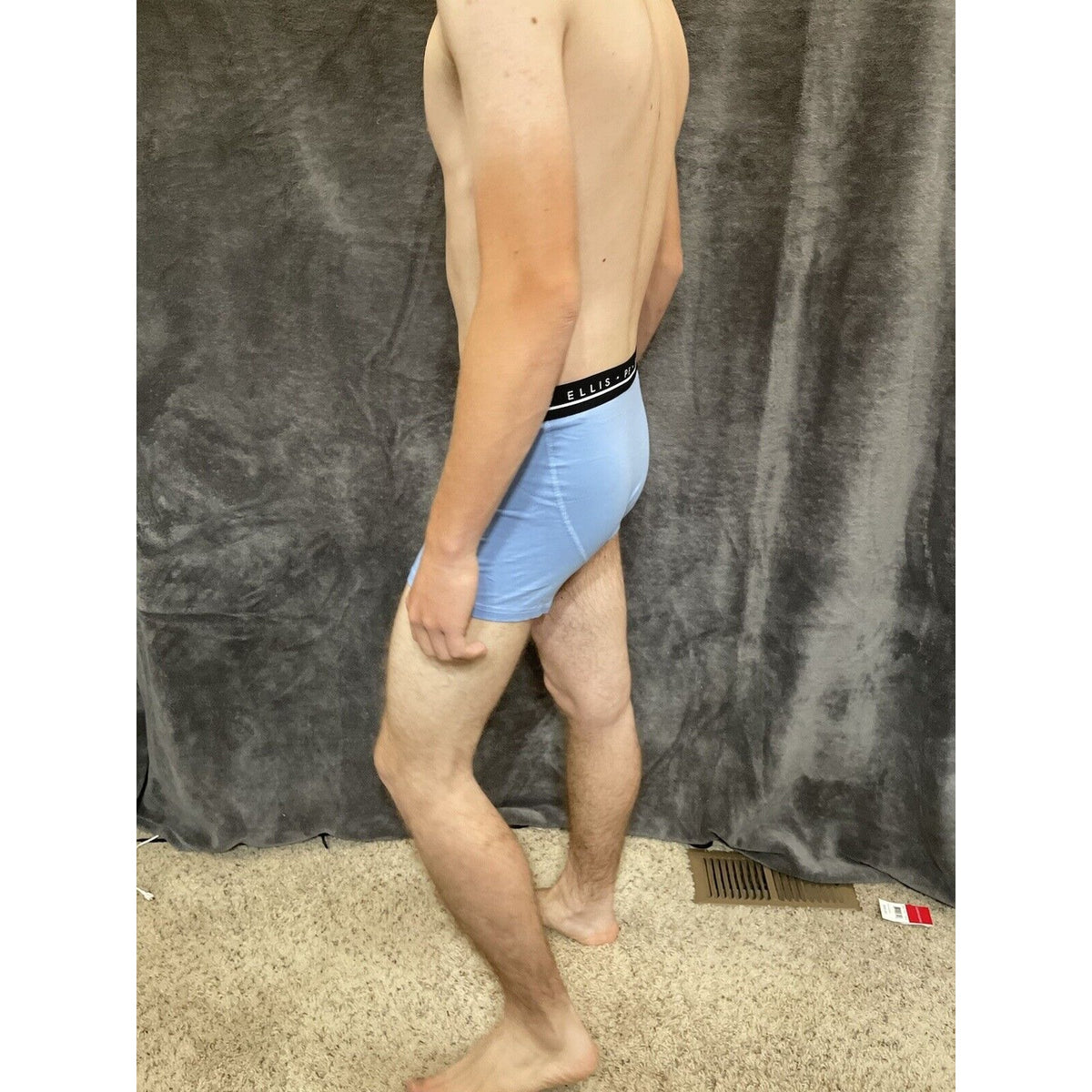 men's light blue perry ellis portfolio 5% spandex boxer brief Medium