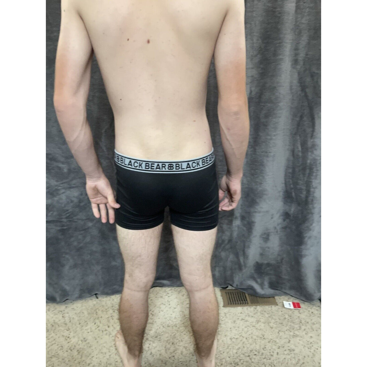 men's medium athletic trunk style black bear boxer brief Black