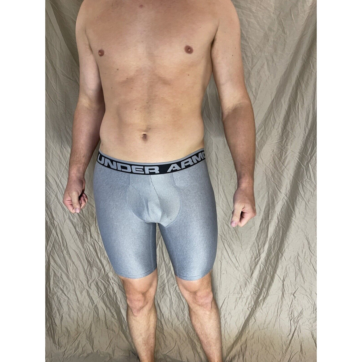 men's under armour boxer jock Gray with Black band small