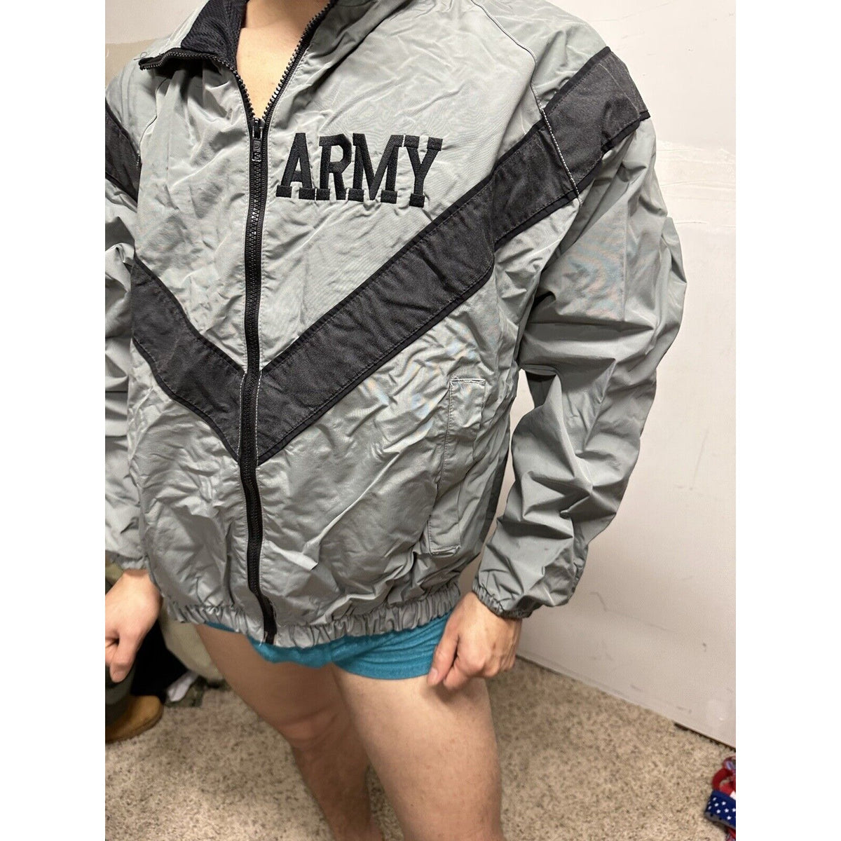 Men’s Army Pt Gray Jacket Small Long Uniform Top