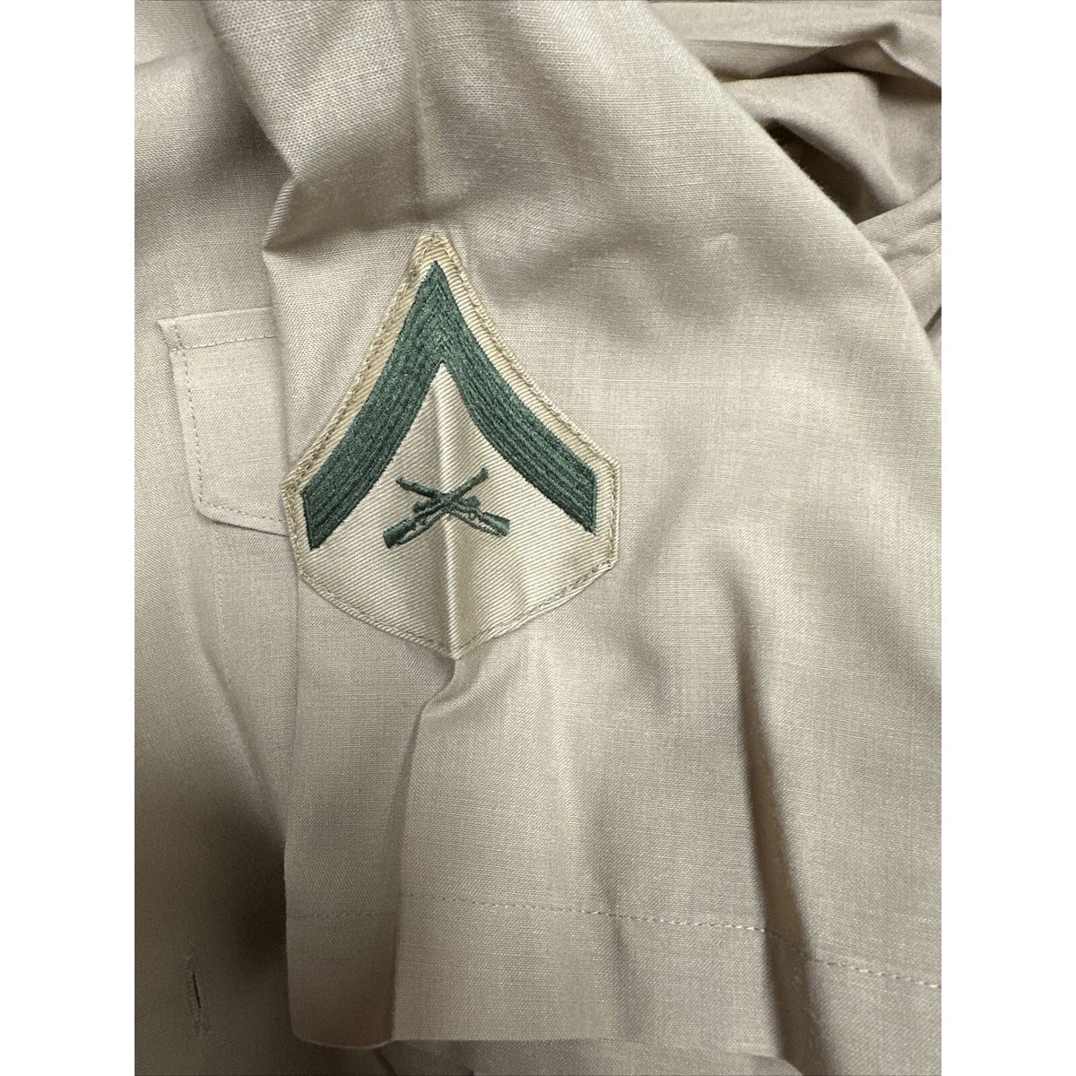 Men’s USMC Marines Khaki Dress Shirt 15 1/2 Short Sleeve