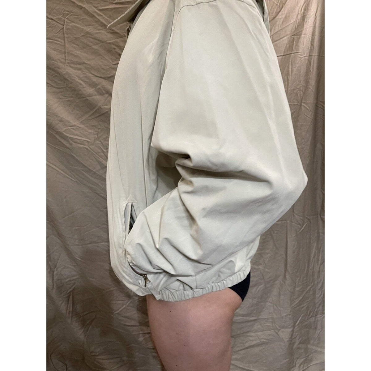 Men's Puritan XL cream ivory fill zip windbreaker jacket