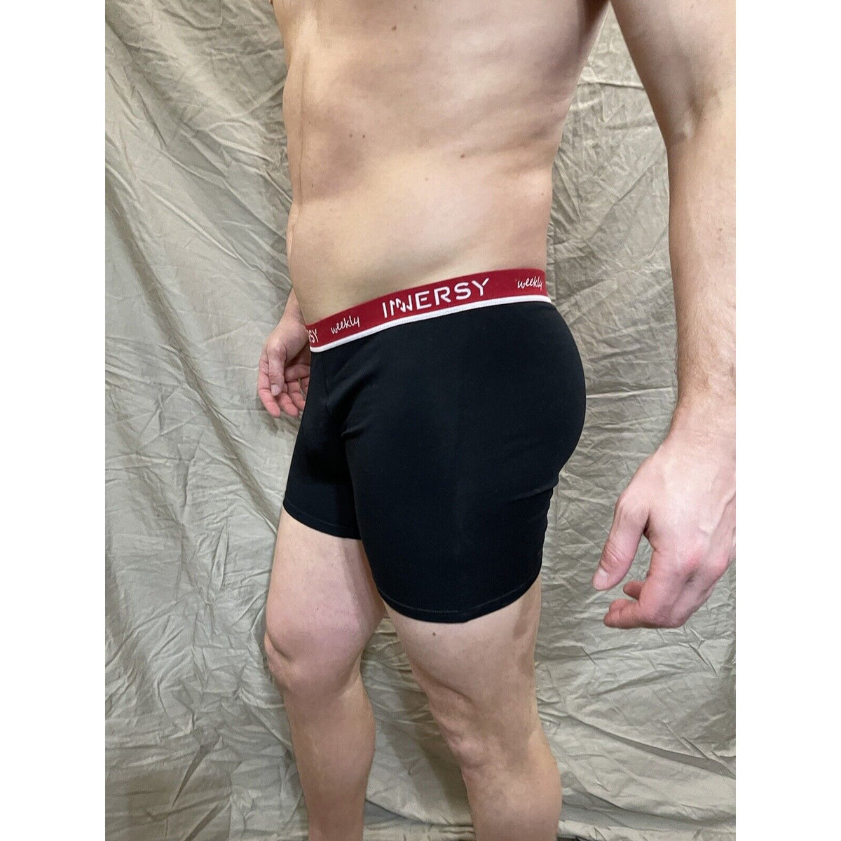 Inersy Weekly Men's black boxer briefs Red  band New And Unworn Large
