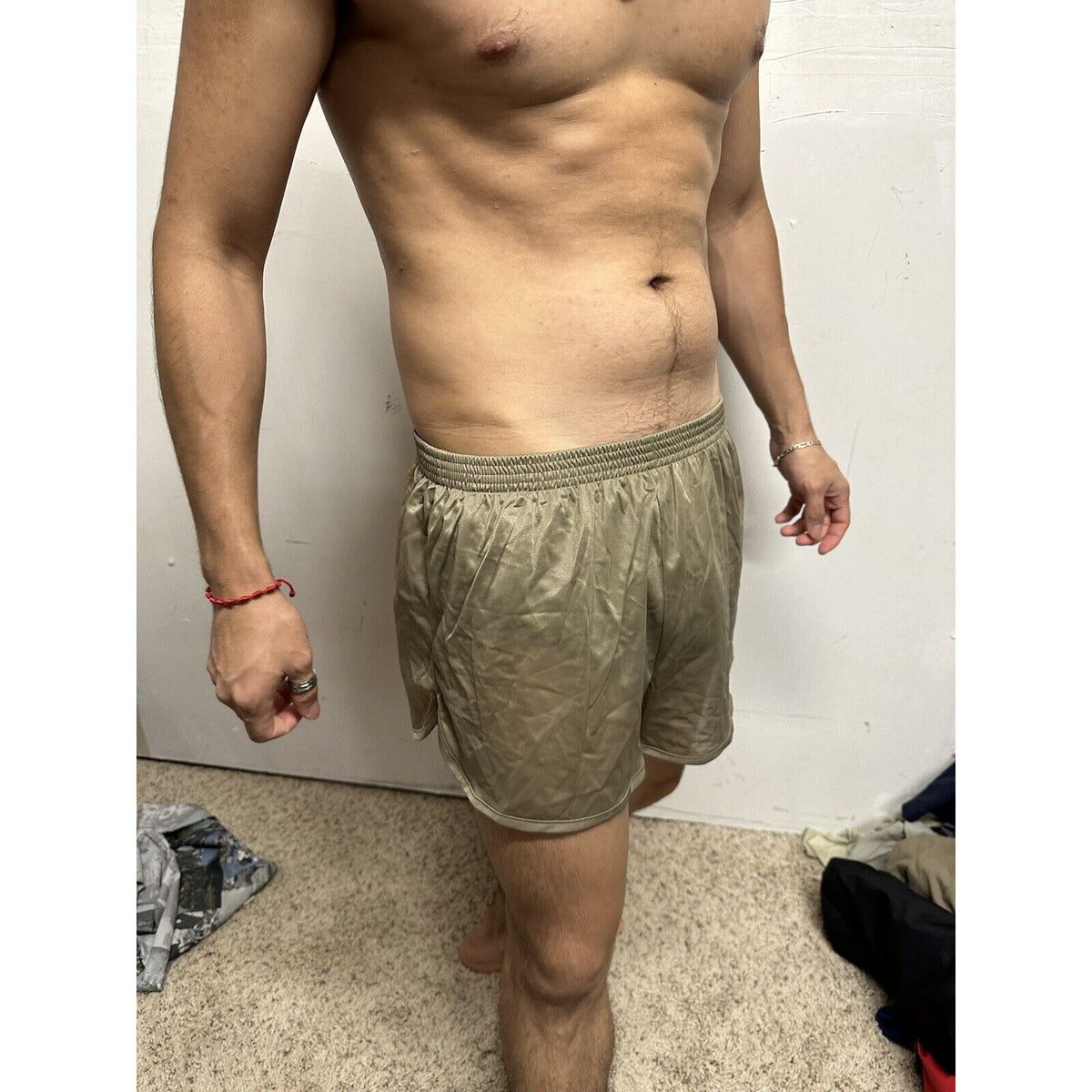Tan Nylon Soffe Ranger Panties Silkies Running Track Shorts - Men's Medium