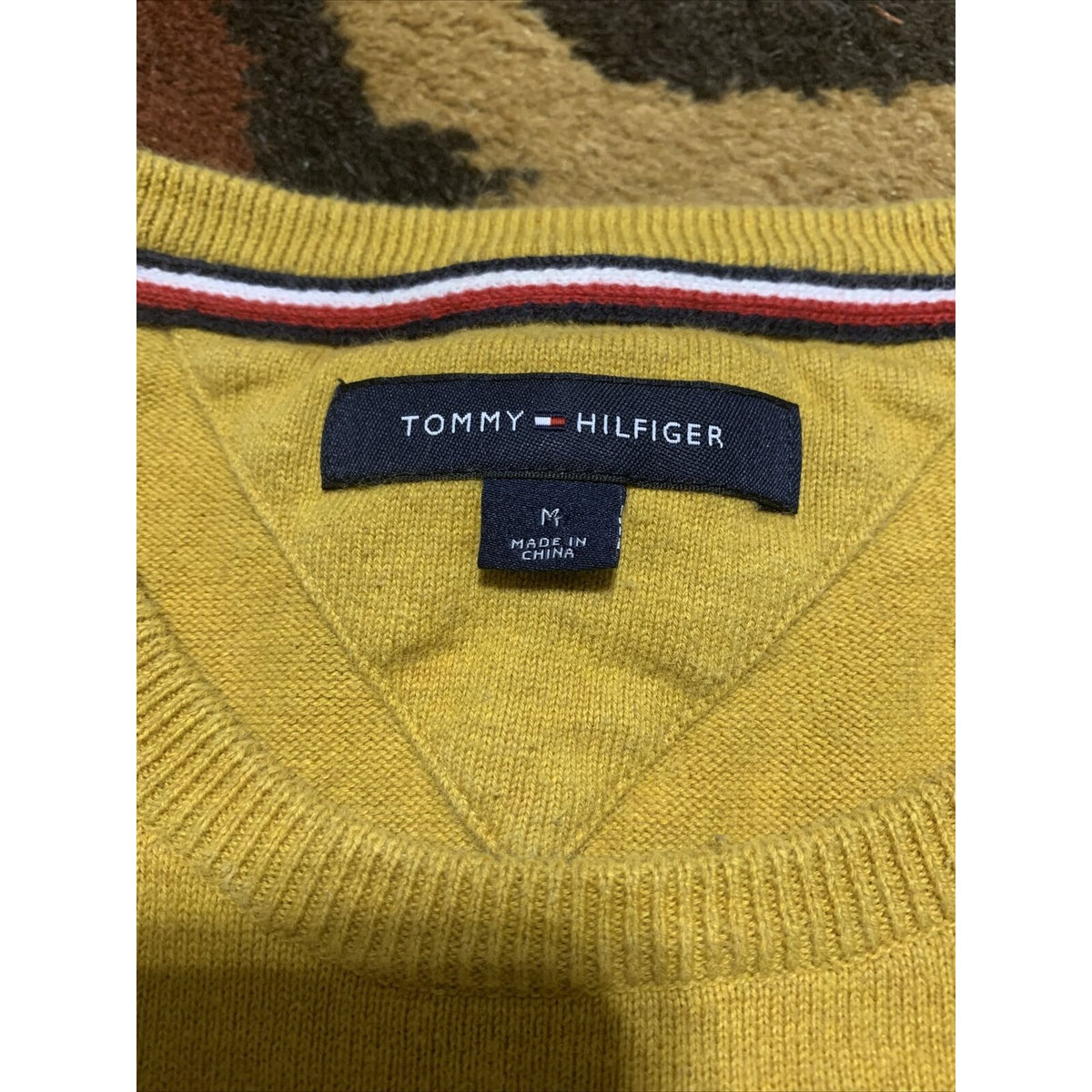 Tommy Hilfiger Mustard Yellow Crew Neck Men’s Medium Sweater