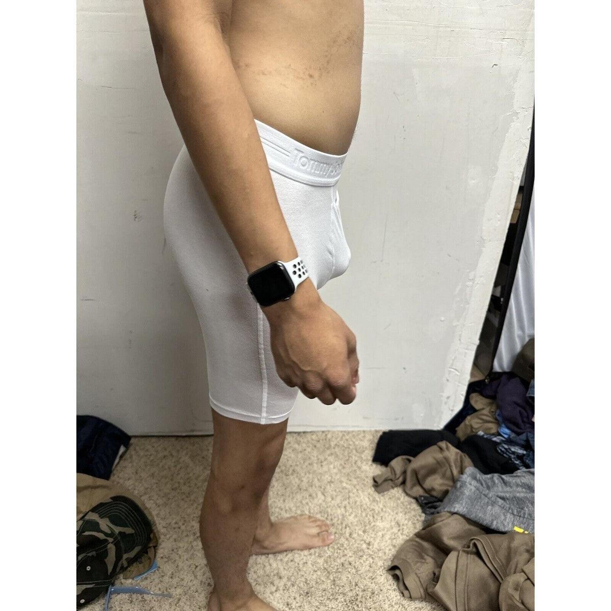 Men’s TJ Small Cotton Basics 5% Cotton White Boxer Briefs