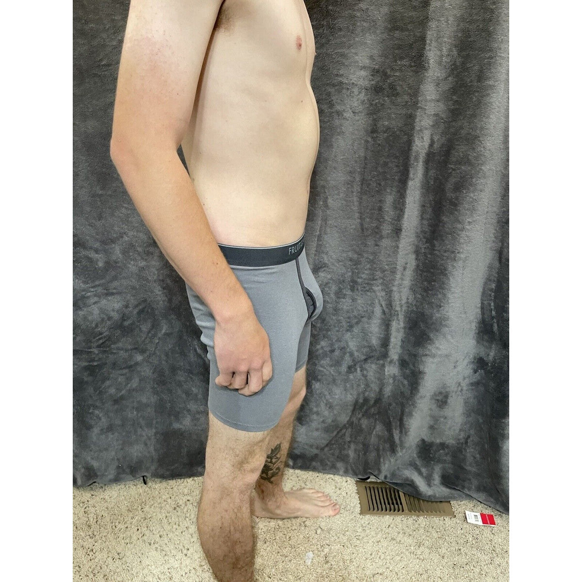 men's small gray fruit of the loom boxer briefs cotton poly