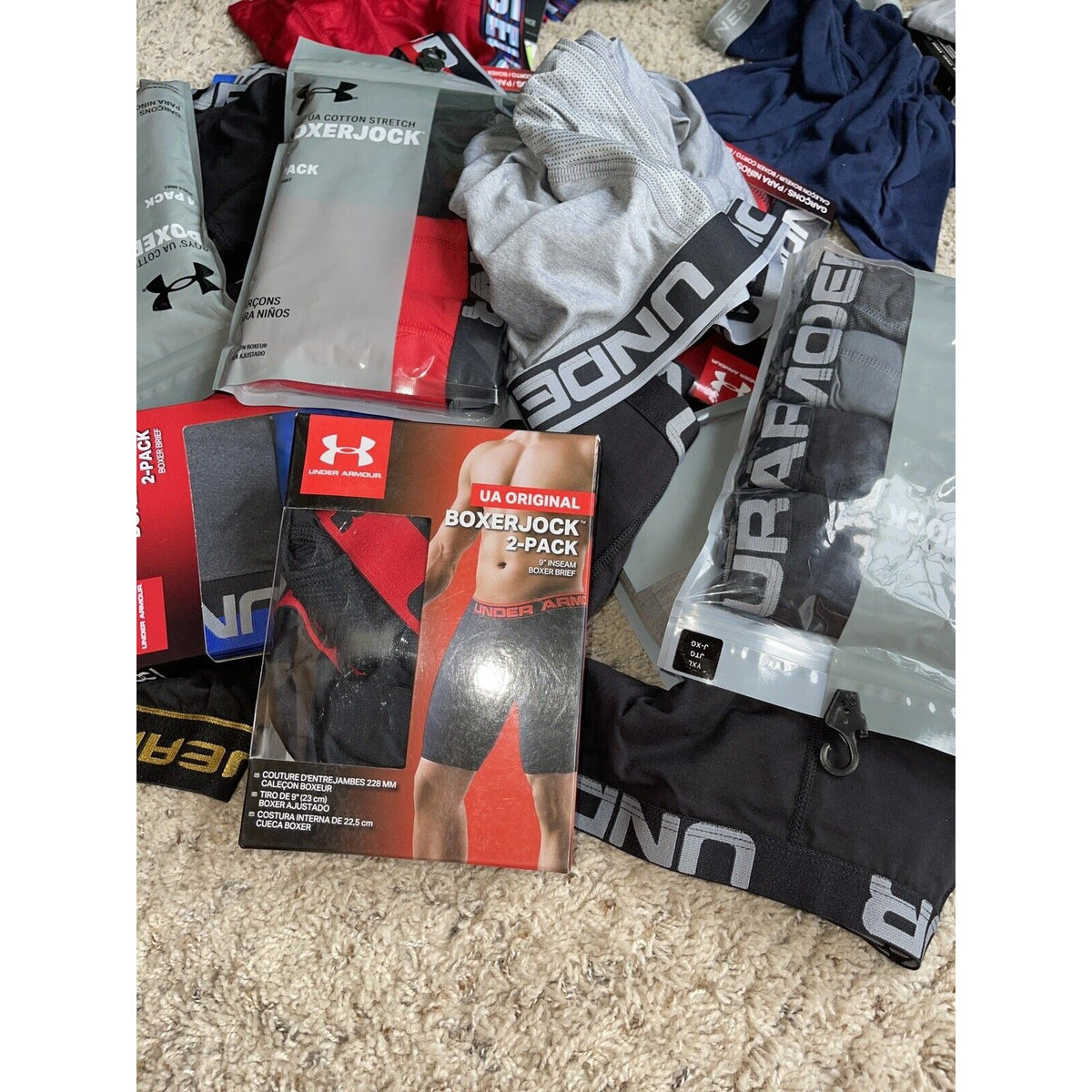 youth XL Light Gray under armour fitted heat gear boxer briefs