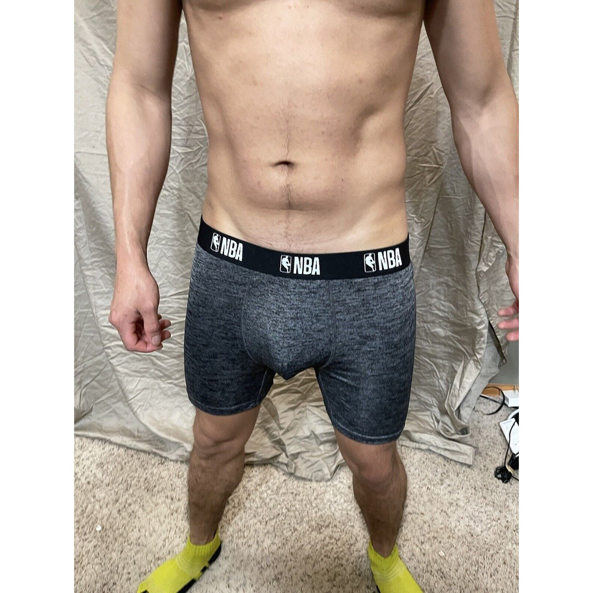 men's NBA gray polyester spandex compression shorts XL New And Unworn