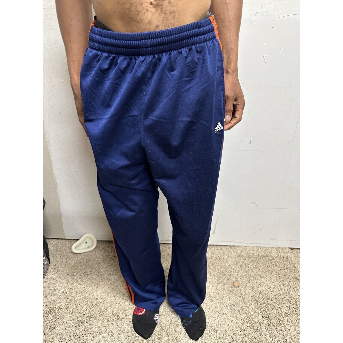 Men’s Blue Large Adidas With Pockets Athletic Pants